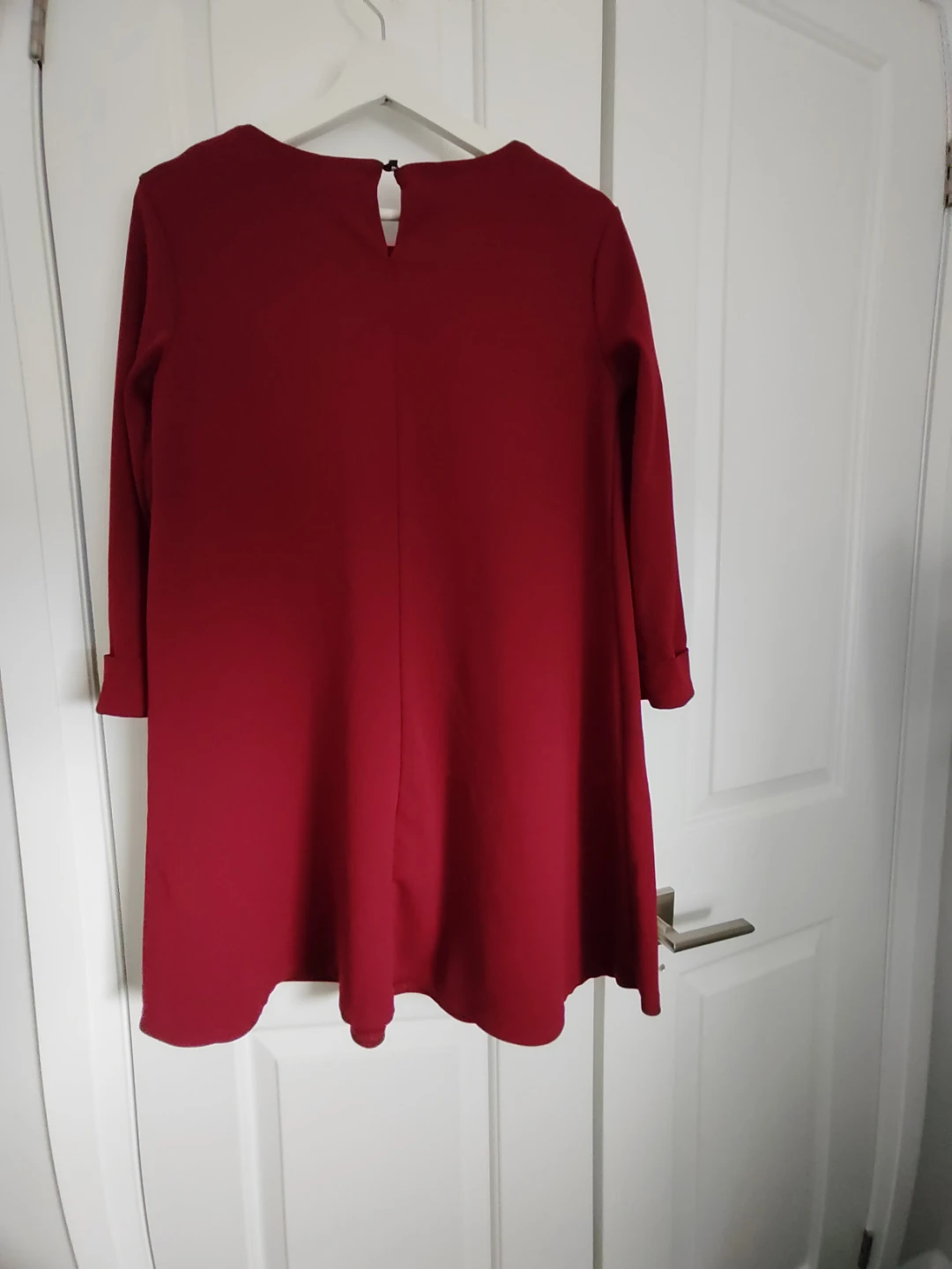 Red Pearl Embellished Long Sleeve Dress - photo 4