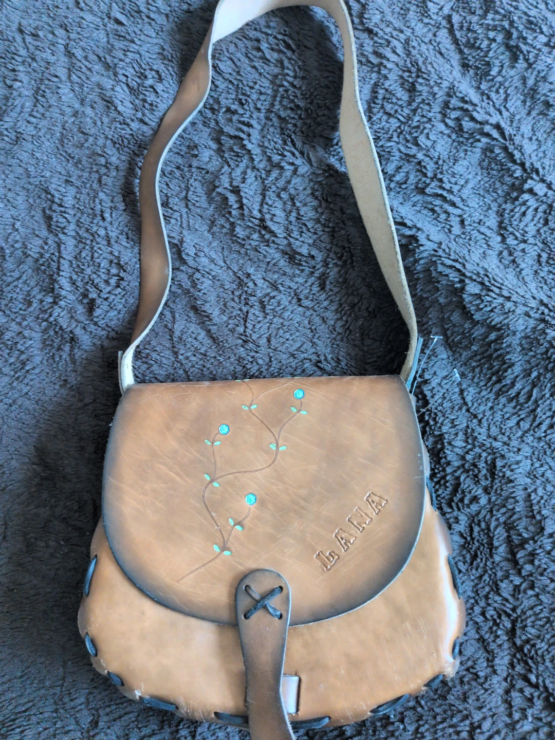 Brown Leather Shoulder Bag - Lana