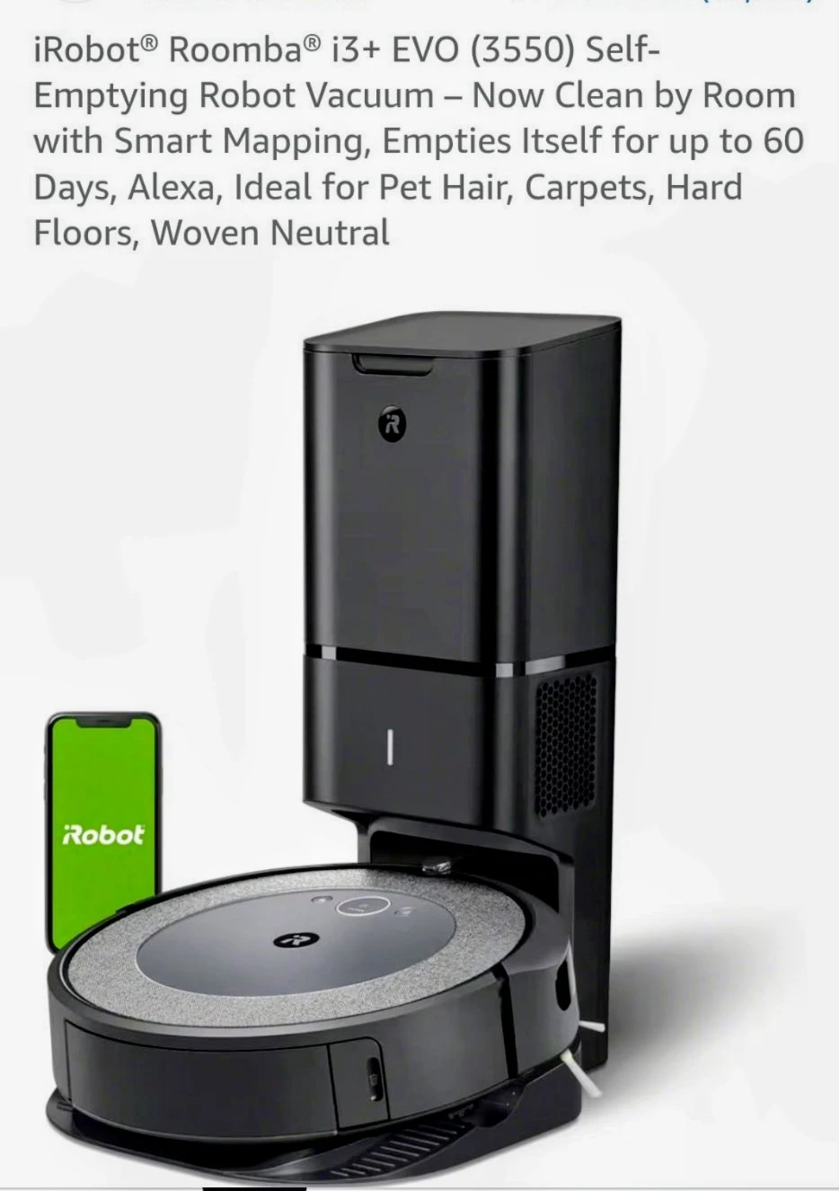 iRobot Roomba i3+ EVO Self-Emptying Robot Vacuum