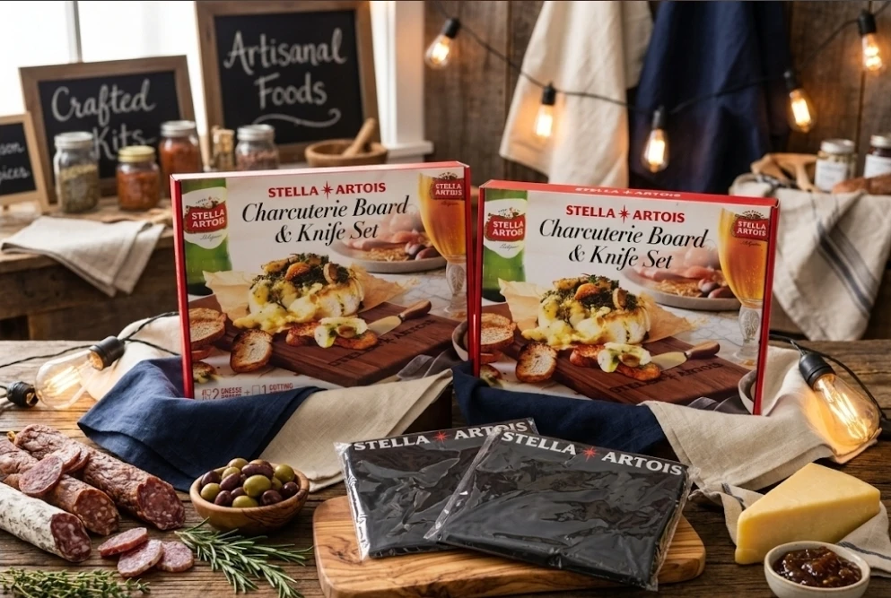 Brand New Stella Artois Charcuterie Board Sets & Aprons
