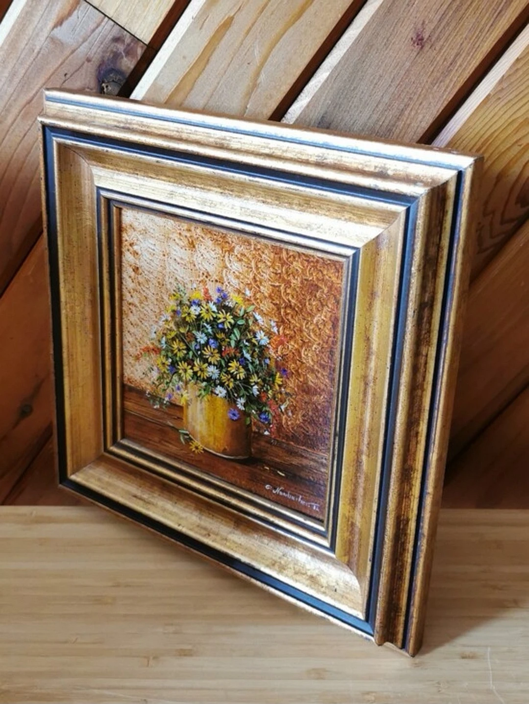 Gerda Neubacher 1982 Original Oil Painting Framed Floral Art - photo 2