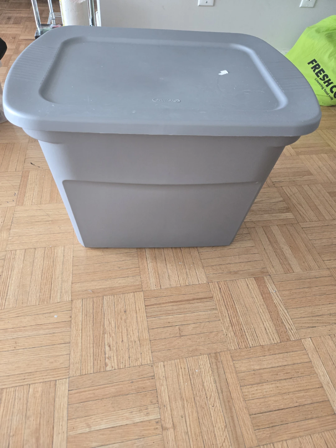 Grey Storage Bin with Lid