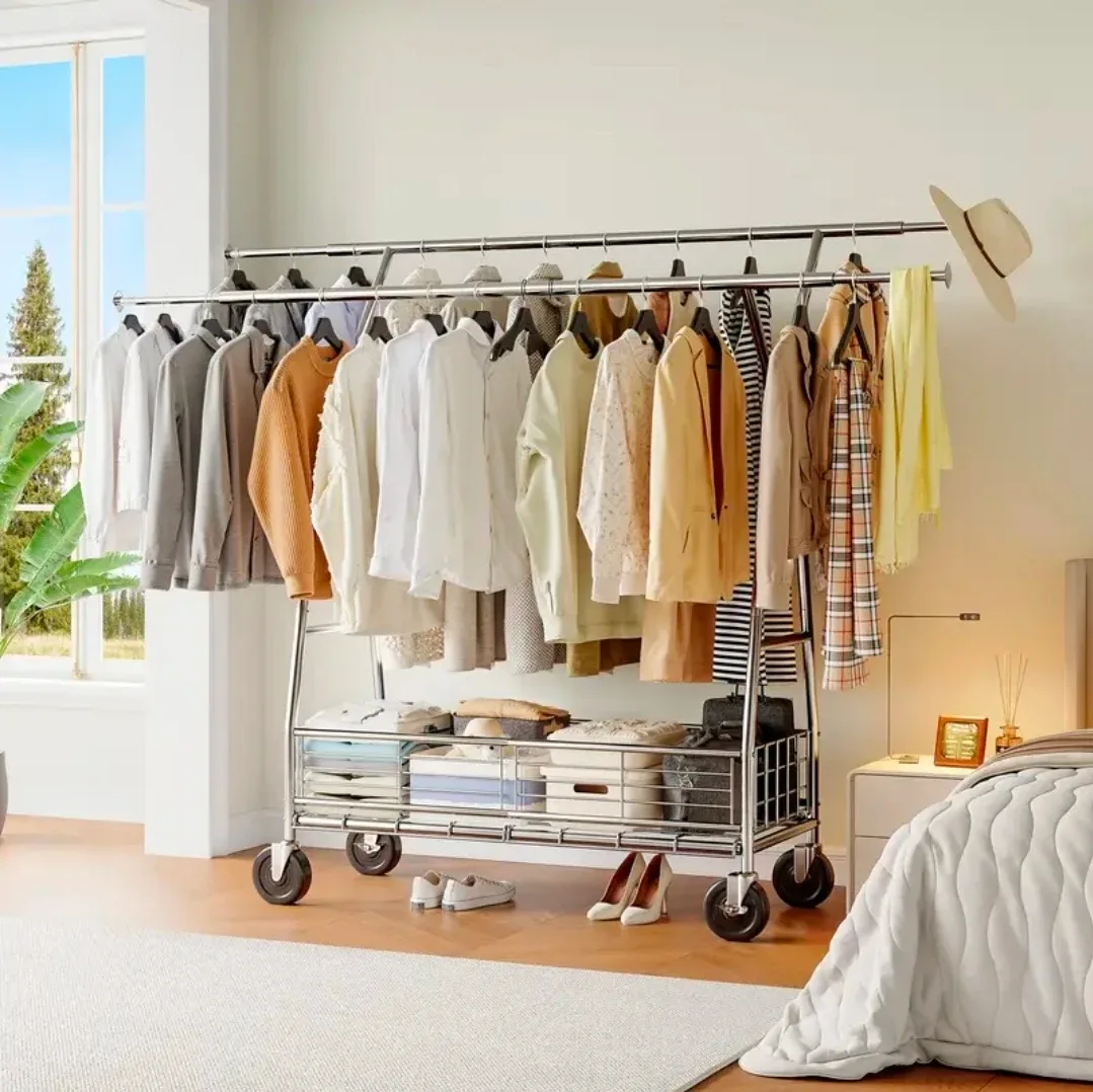 Brand new in box - Adjustable Double Rod Clothes Rack