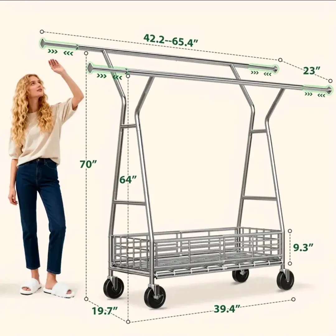 Brand new in box - Adjustable Double Rod Clothes Rack - photo 2