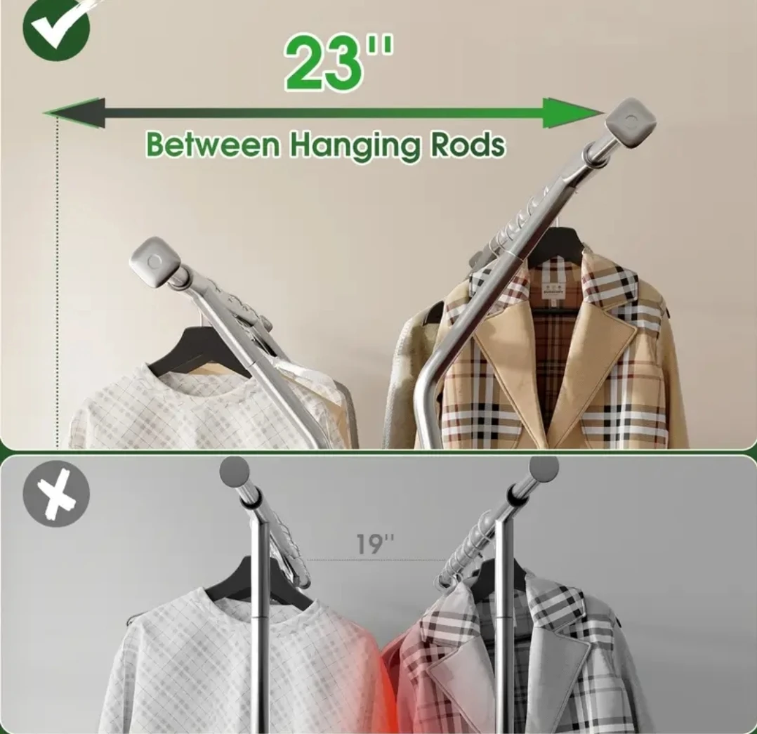 Brand new in box - Adjustable Double Rod Clothes Rack - photo 3
