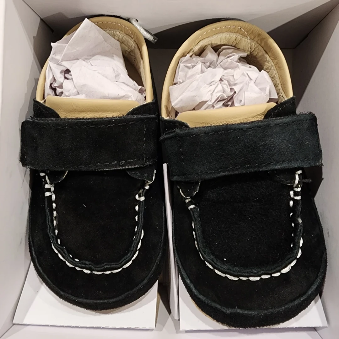 Robeez First Kicks Black Leather Crib Shoes - photo 3