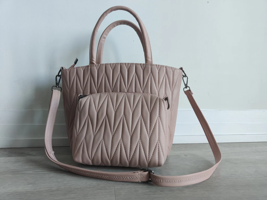 BOSSAR Pink Quilted Tote Bag Set - photo 5