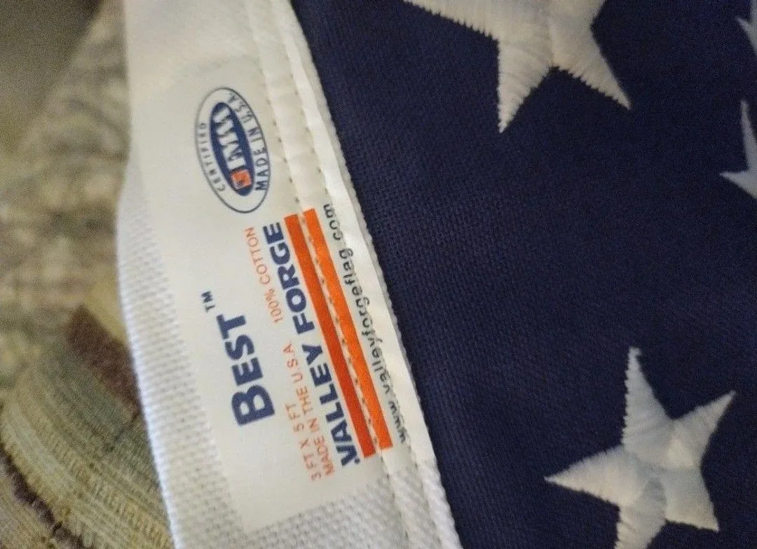 Valley Forge Flag 100% Cotton USA 250th Birthday 4th of July - photo 2