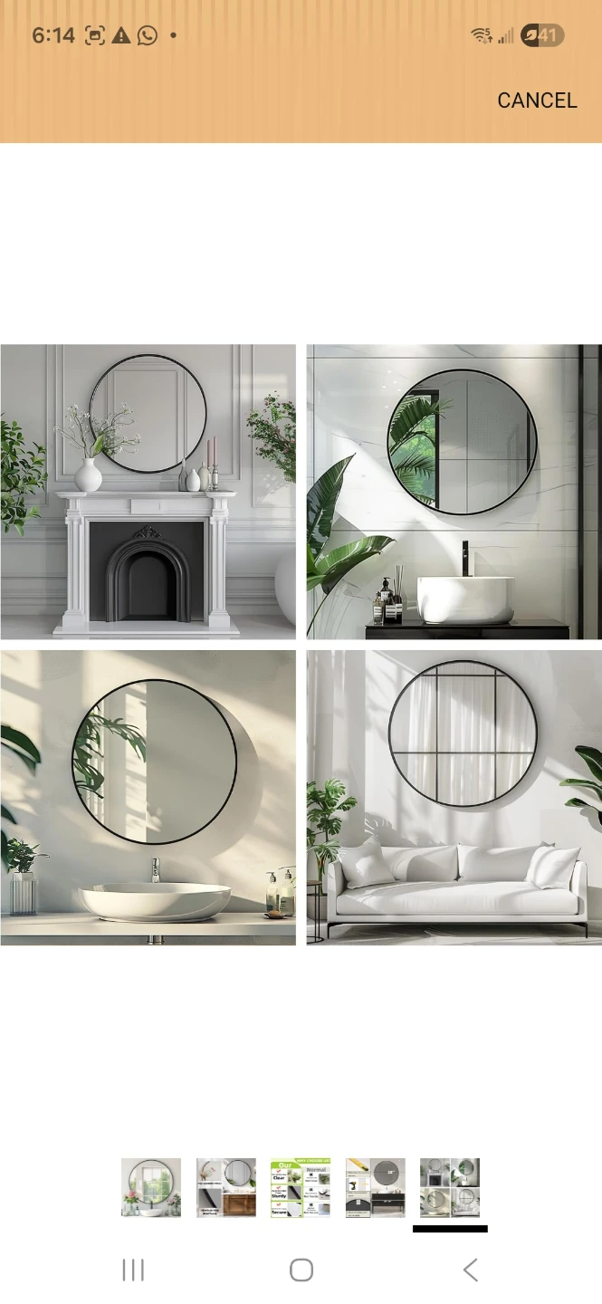 Black Round Mirror, 28 Inch Wall Mounted Mirror - photo 5