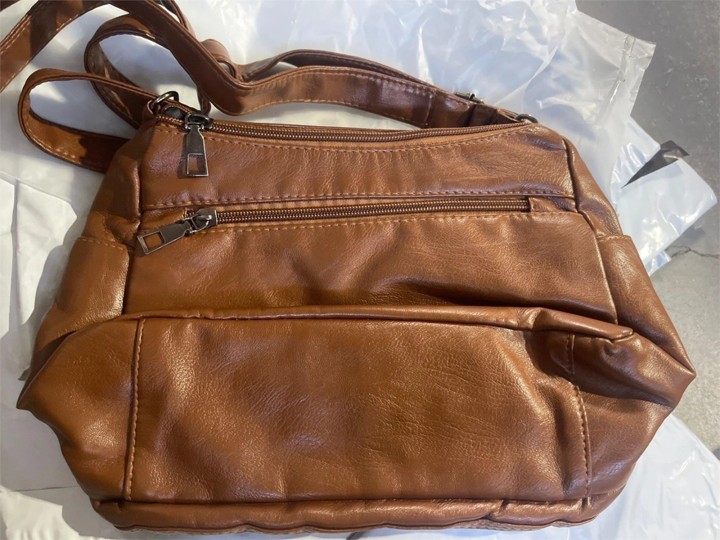 Brown Faux Leather Crossbody Purse - photo 4