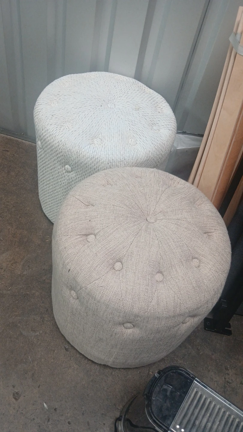 Tufted Ottoman Poufs - Set of 2