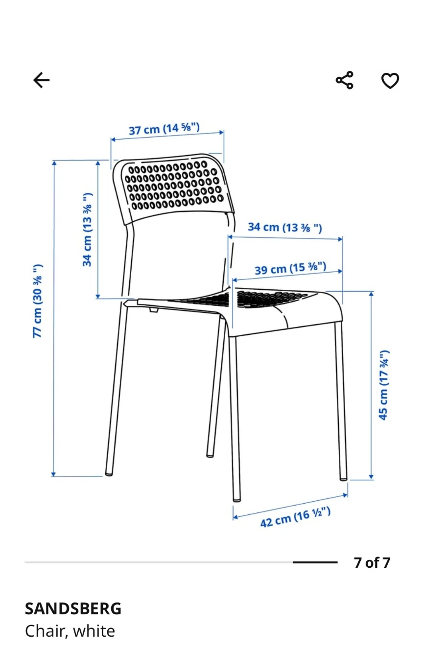 IKEA ADDE Chairs - White (Set of 4) - photo 2