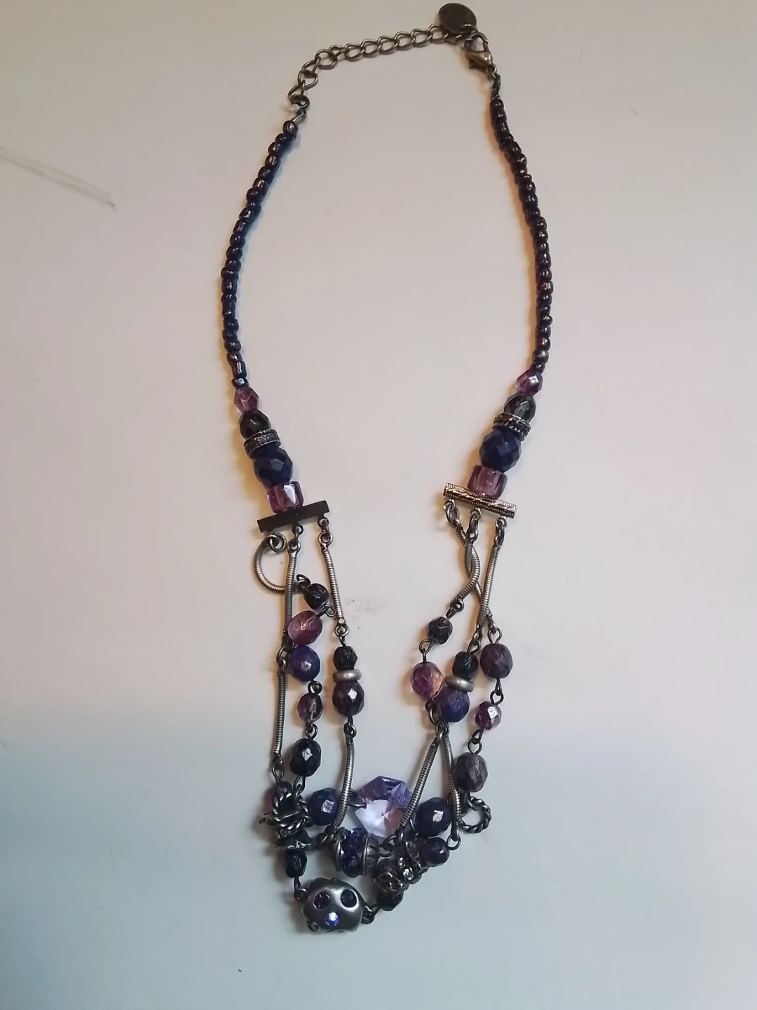 Creazioni Bianco Purple Beaded Multi-Strand Necklace Italy