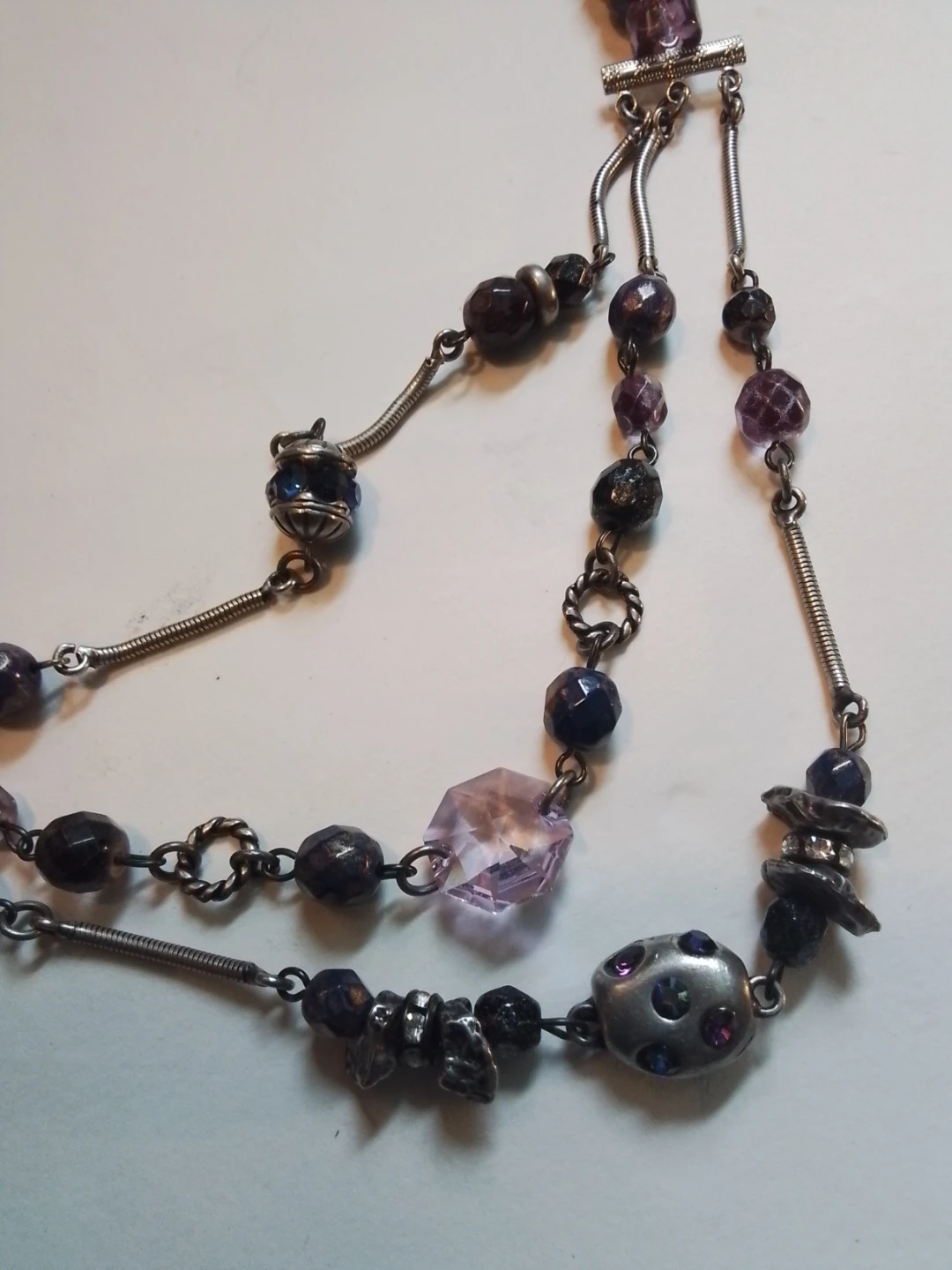 Creazioni Bianco Purple Beaded Multi-Strand Necklace Italy - photo 5