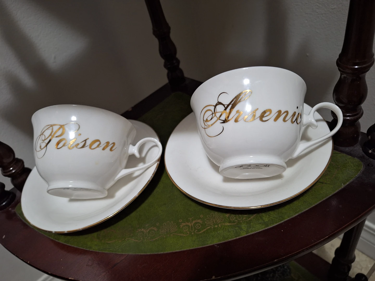 Abbott Poison & Arsenic Teacups with Saucers (Set of 2)
