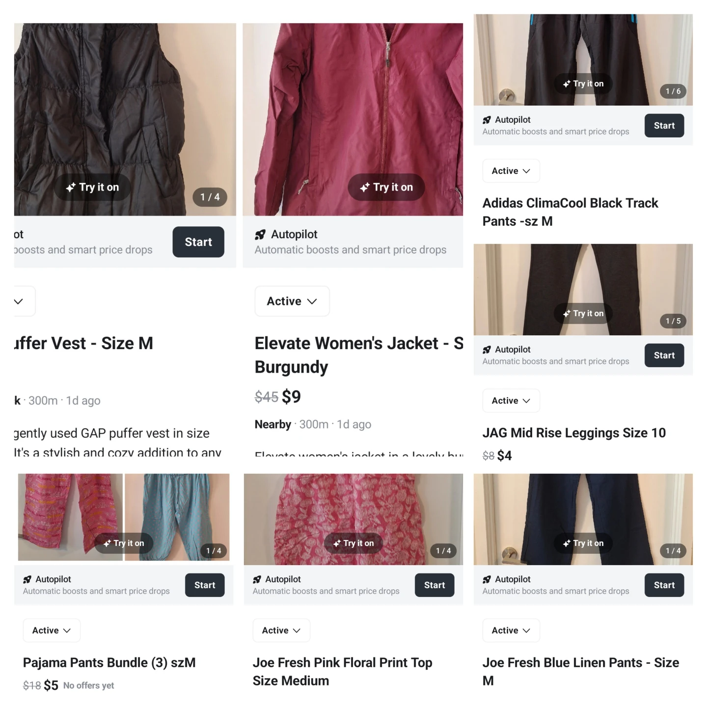 Women's szM clothing lot x9 items