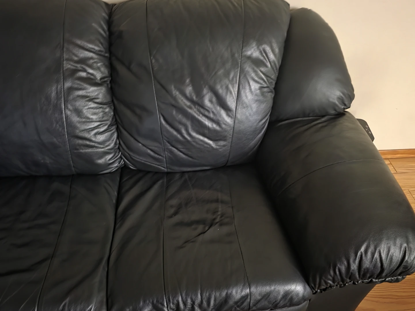 Black Leather Sofa - photo 2