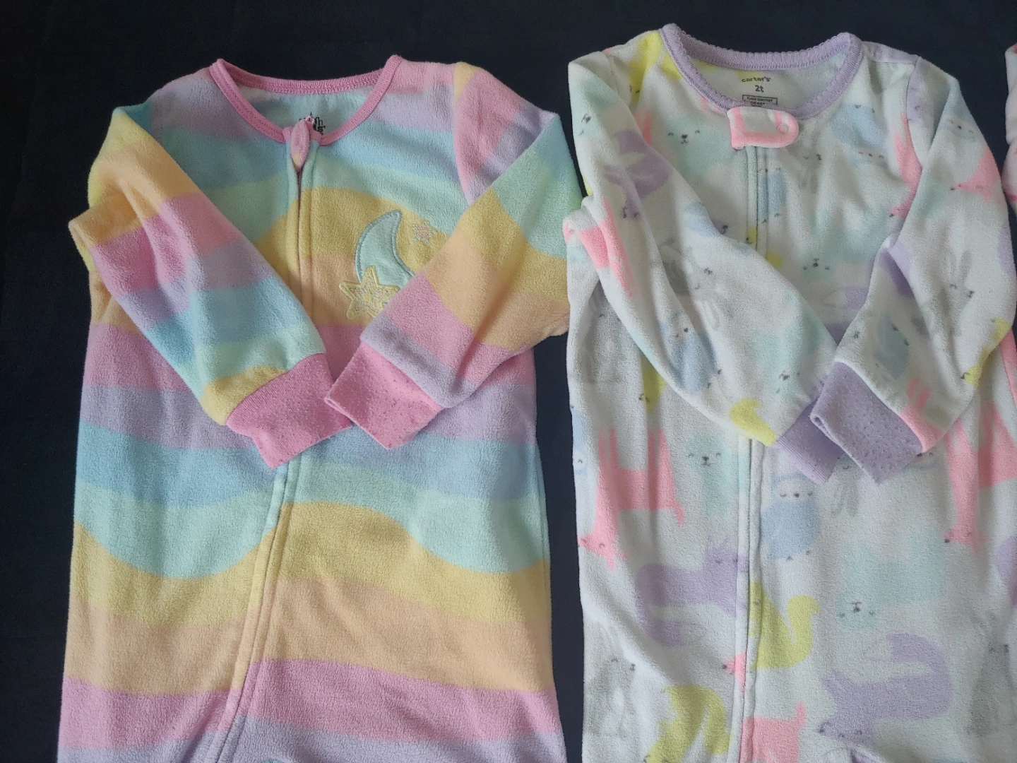 3 Baby Girls Footed Pajamas Bundle 2T ⚽ - photo 2