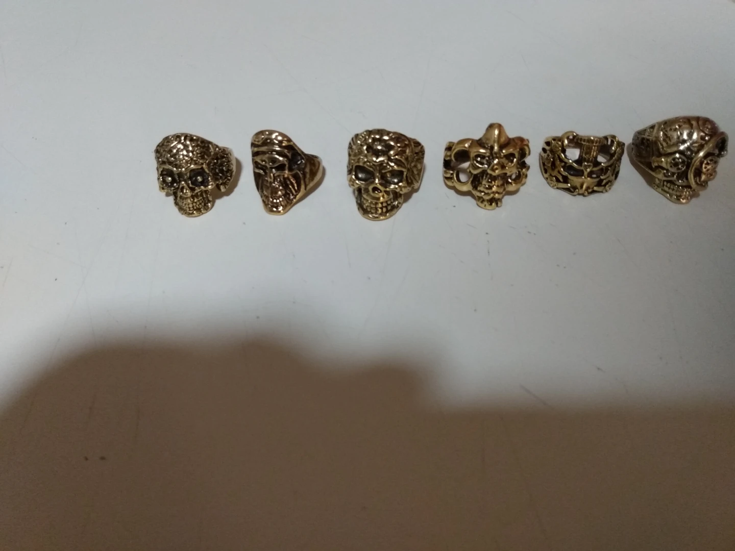 Set of 6 Skull Rings - photo 3
