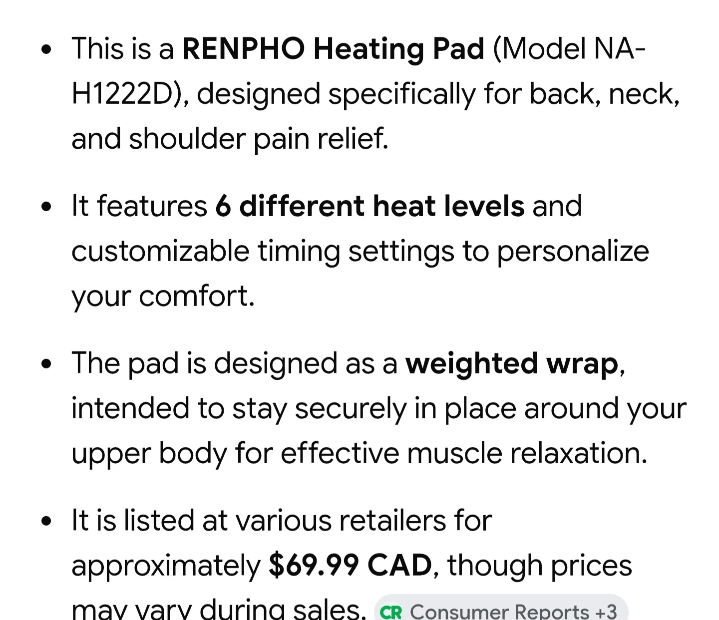 RENPHO Heating Pad for Neck & Shoulders - photo 4
