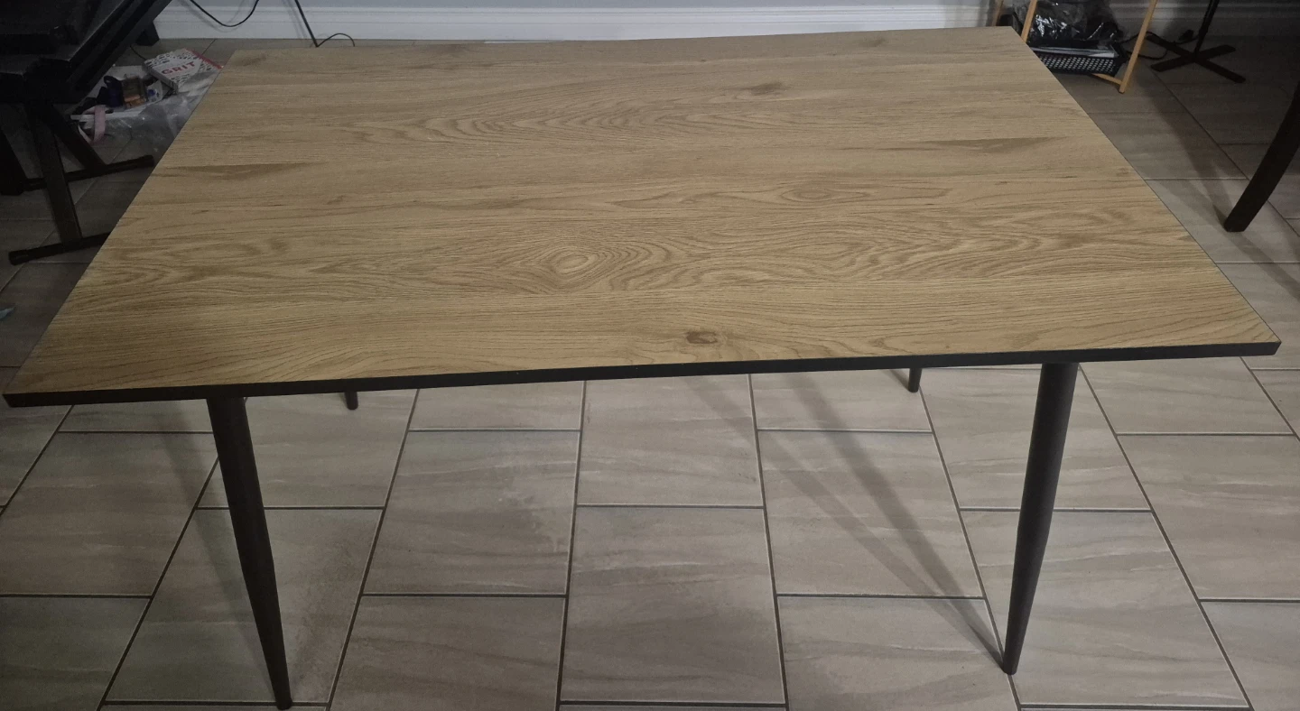 Wooden Dining Table with Metal Legs - photo 2