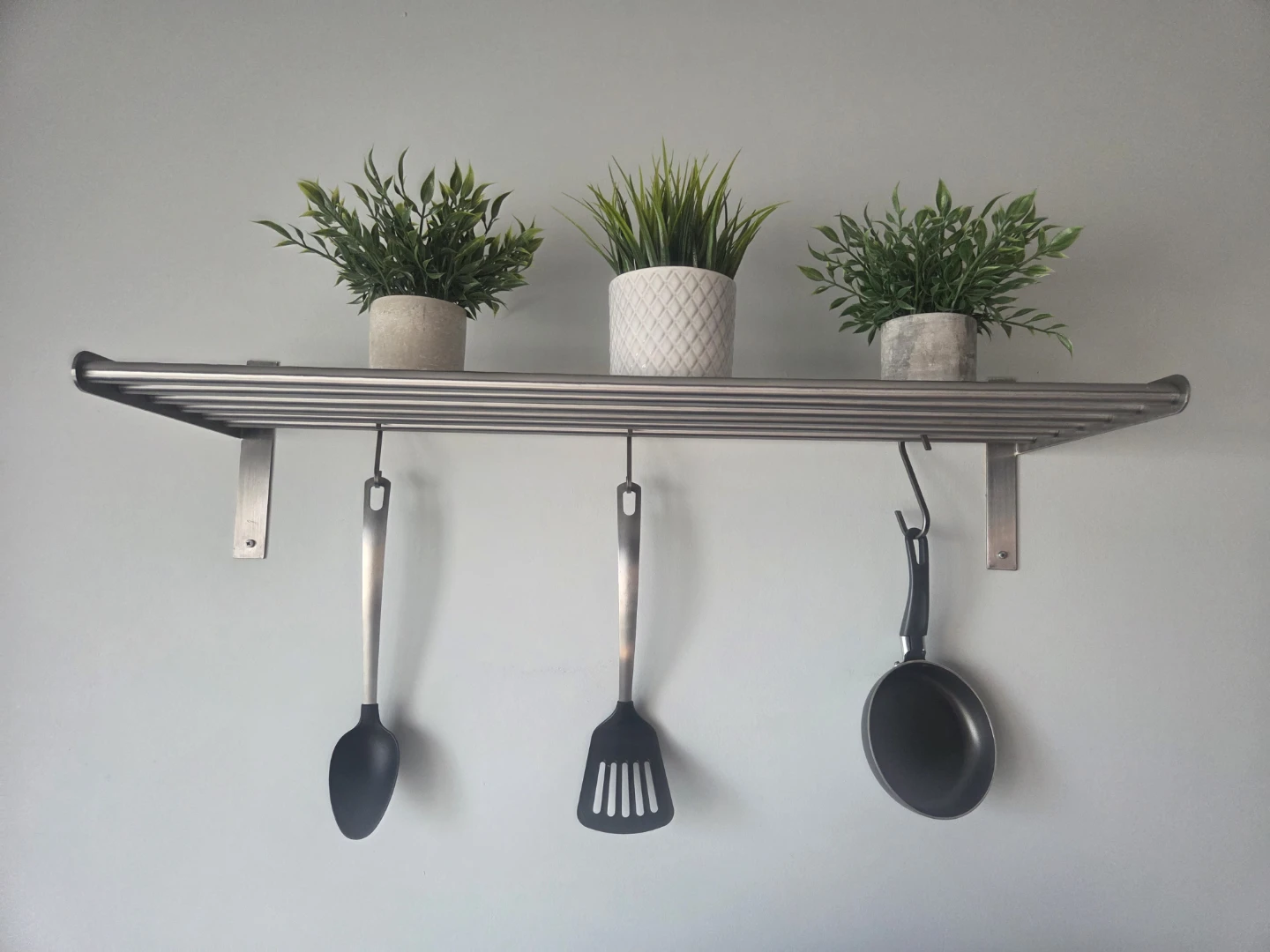 Metal Kitchen Shelf with Utensils