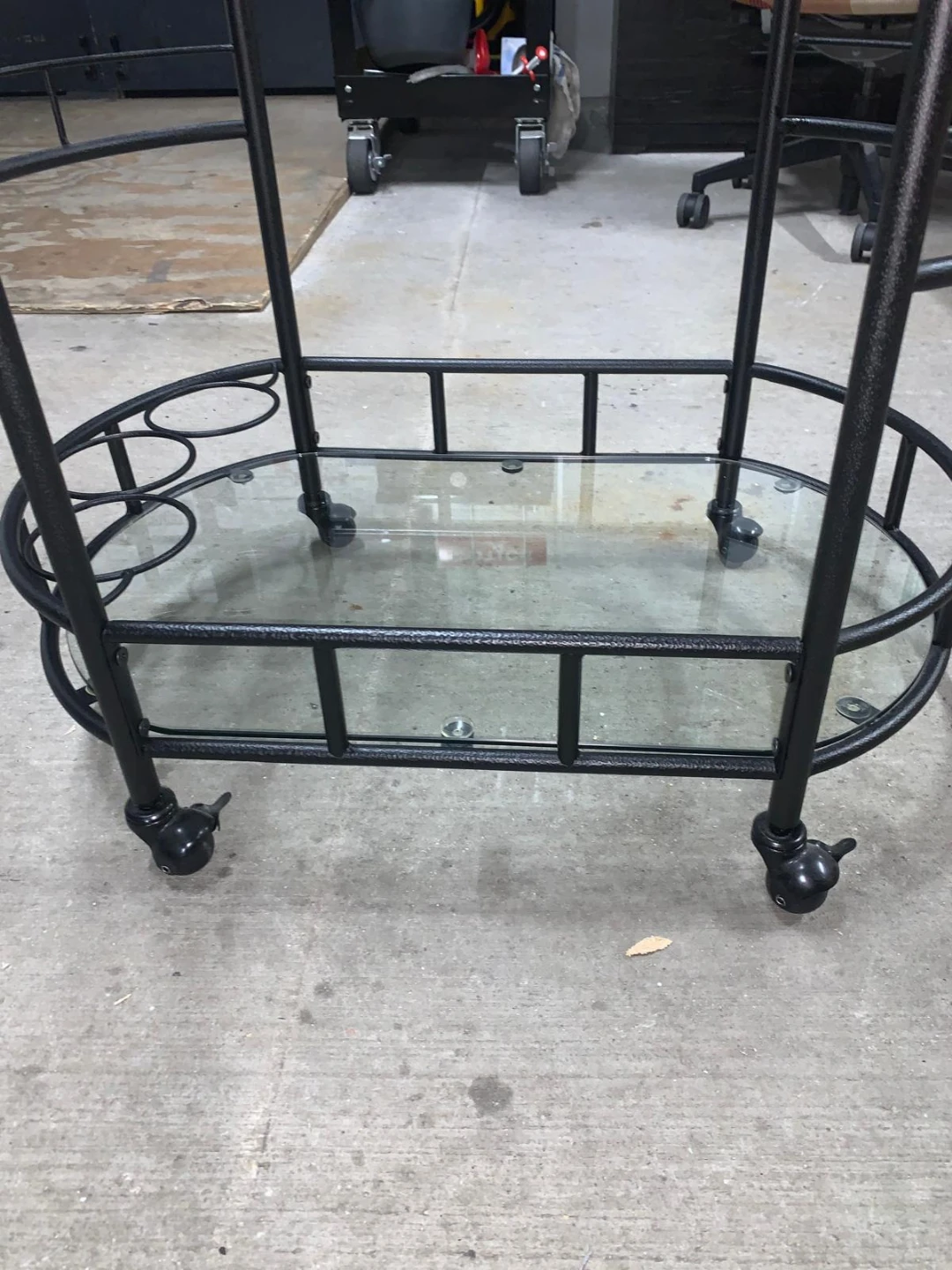 Black Metal and Glass Bar Cart - photo 2