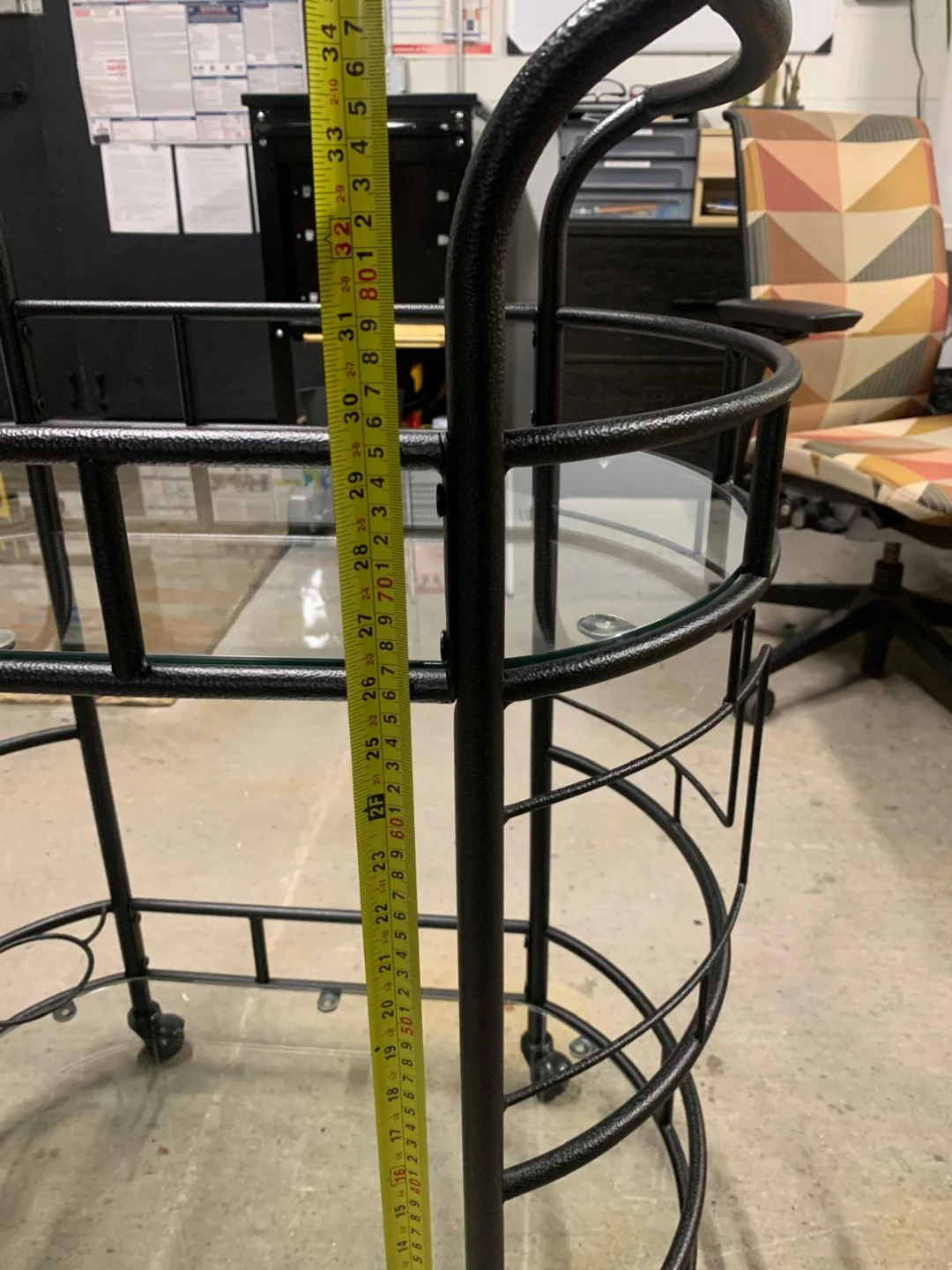 Black Metal and Glass Bar Cart - photo 5