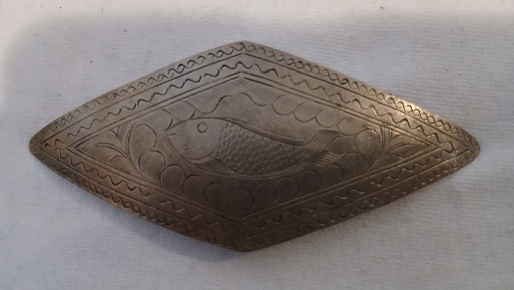 Vintage Etched Fish Barrette
