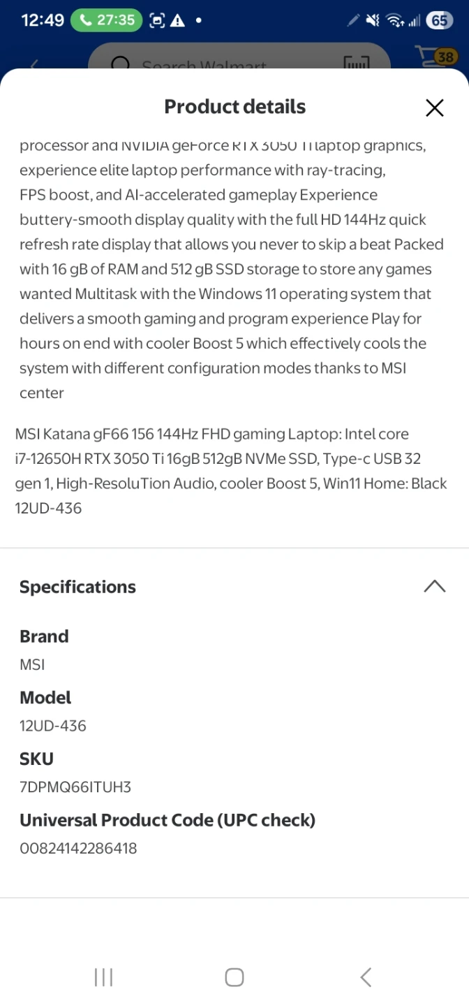 MSI Katana GF66 15.6" Gaming Laptop - photo 3