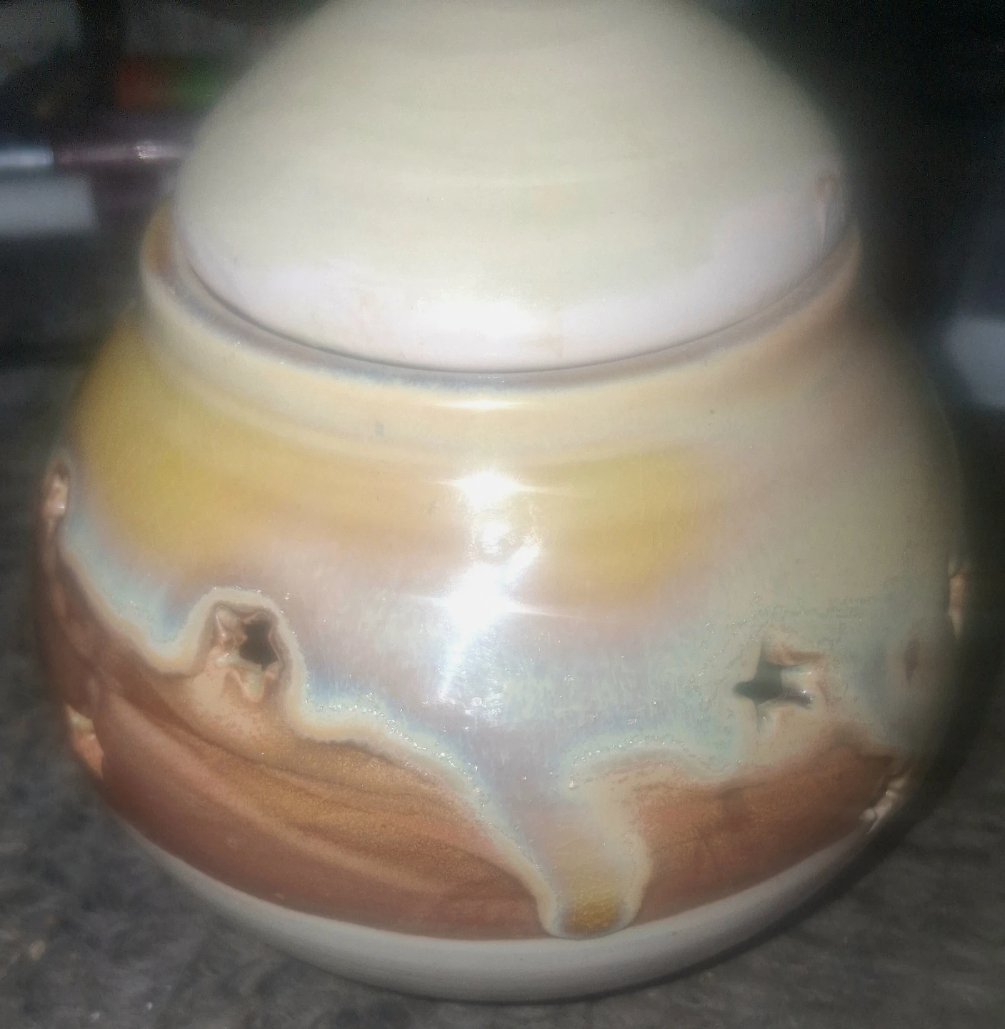 Handmade Ceramic Jar/For TeaLightCandle StarMoonCutouts - photo 2