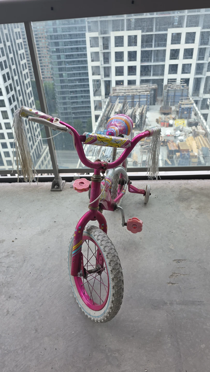 Barbie Pink Kids Bike with Training Wheels - photo 2
