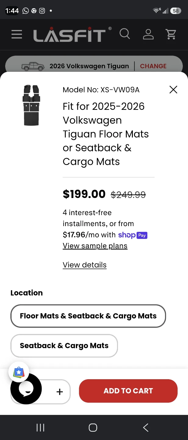 LASFIT Floor Mats for 2025-2026 Volkswagen Tiguan - photo 2