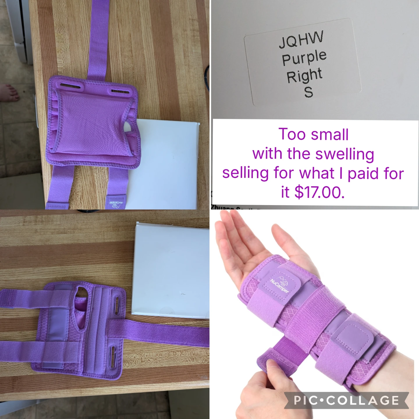 NuCamper Purple Right S Wrist Brace - photo 5