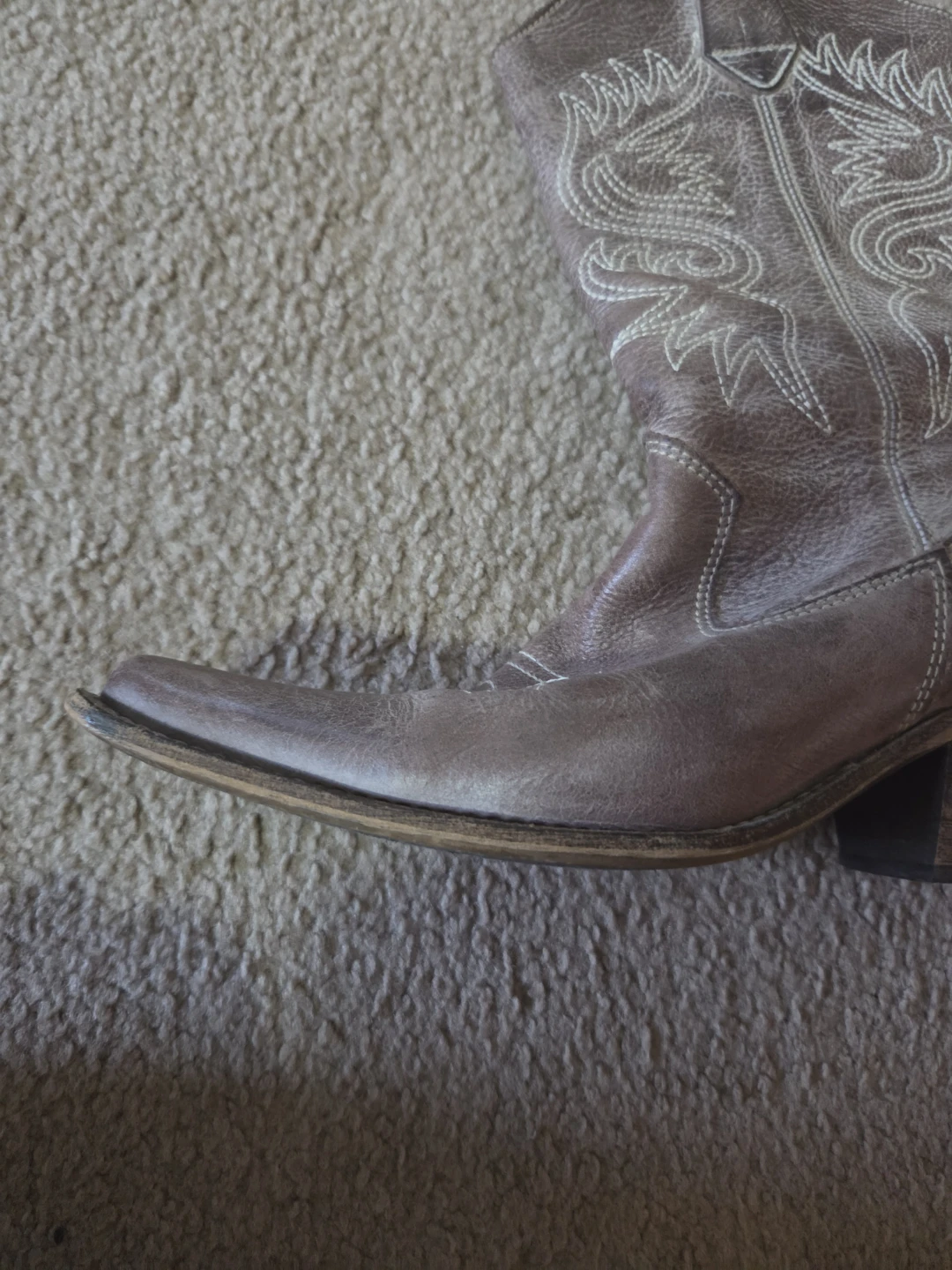 B2 Ladies Brown Leather Cowboy Boots