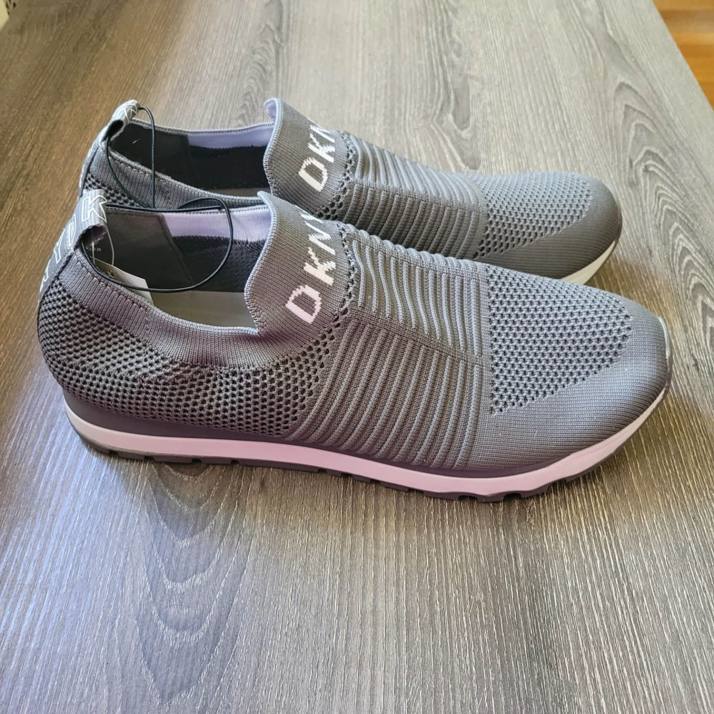 DKNY Women's Grey Knit Slip-On Sneakers - photo 2