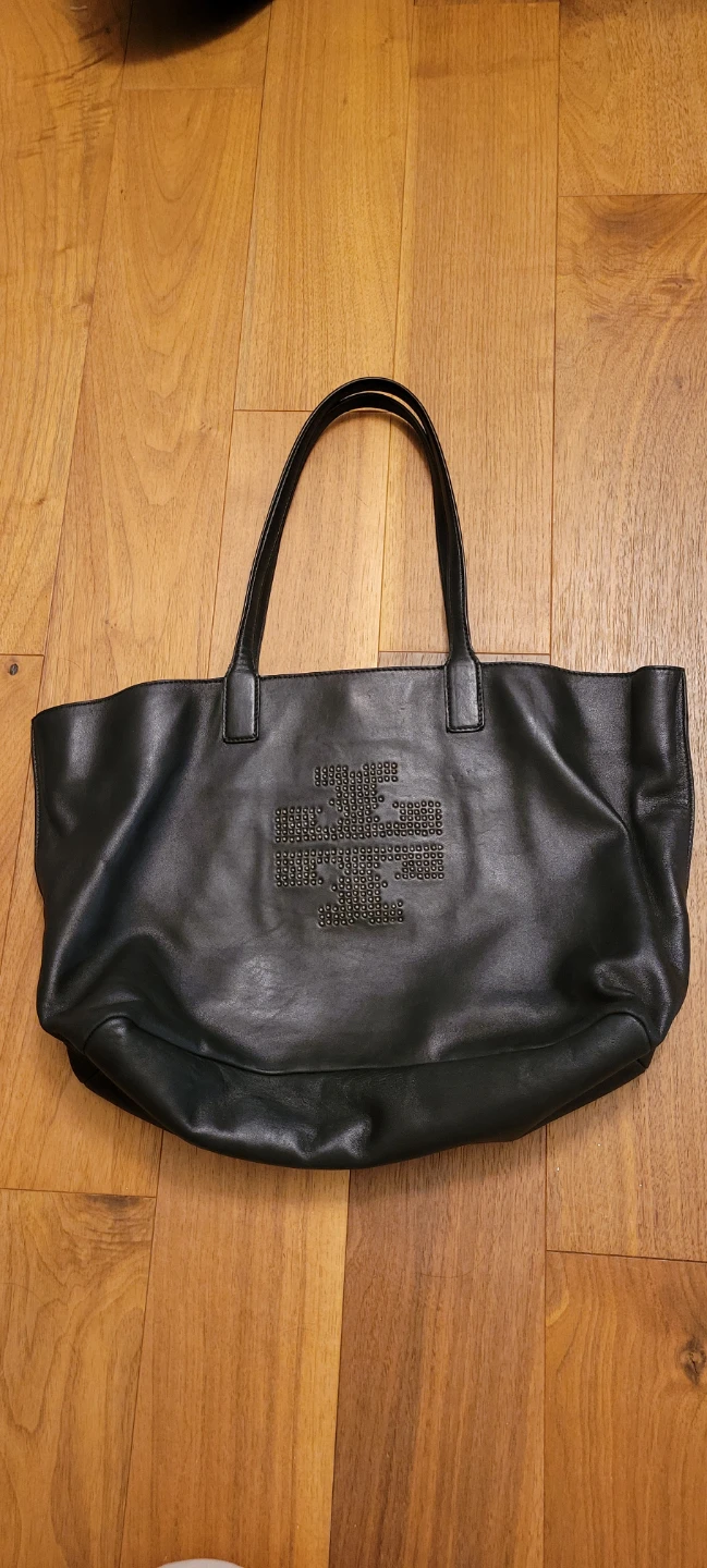 Tory Burch Black Leather Tote Bag
