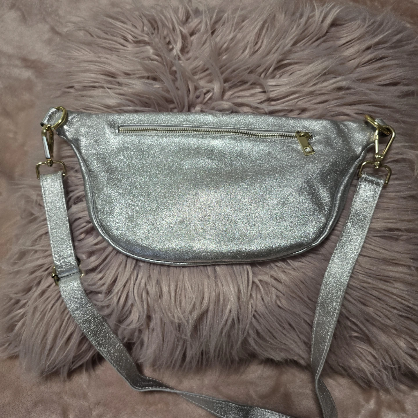 Silver Fanny Pack genuine leather - photo 2