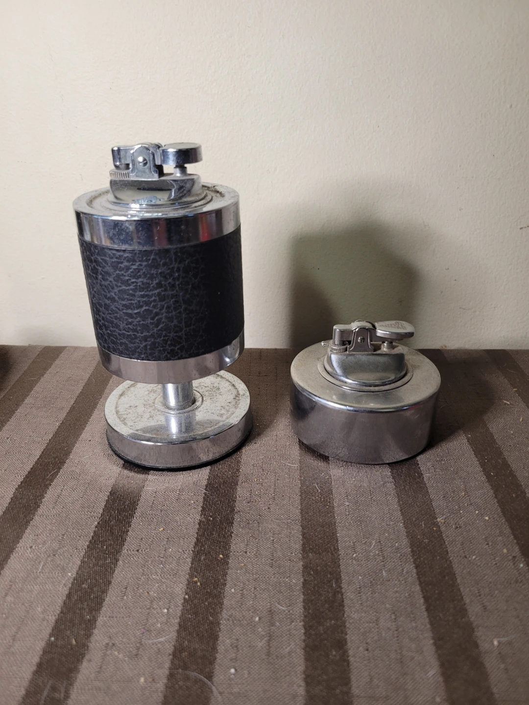2 Vintage Butane  Chrome Table Lighters