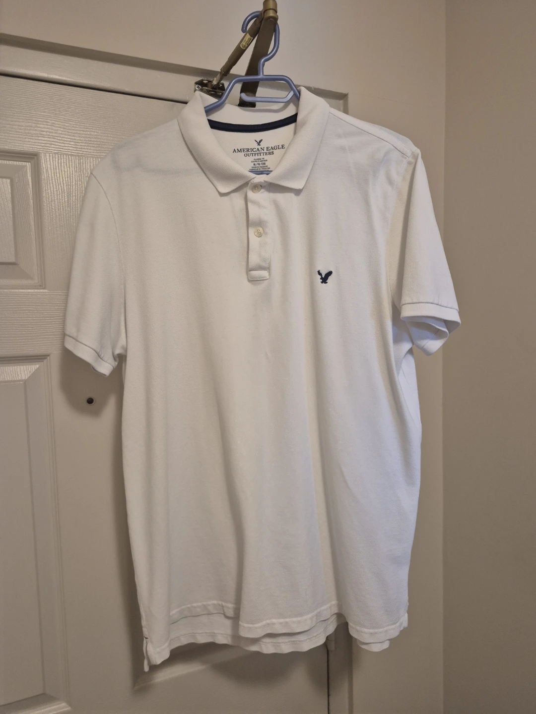 American Eagle Outfitters White Classic Fit Polo Shirt XL
