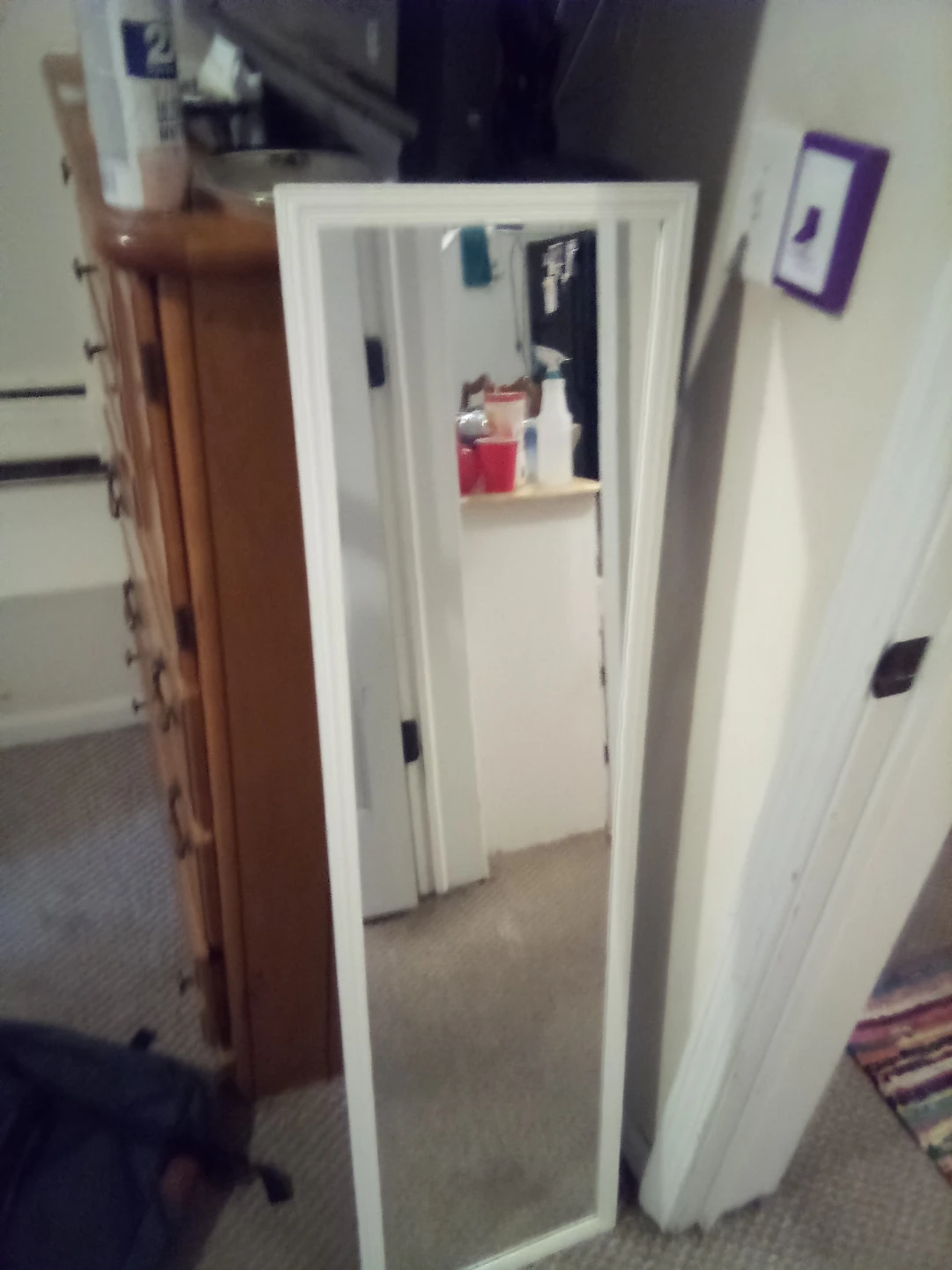 White Framed Full Length Mirror - photo 2