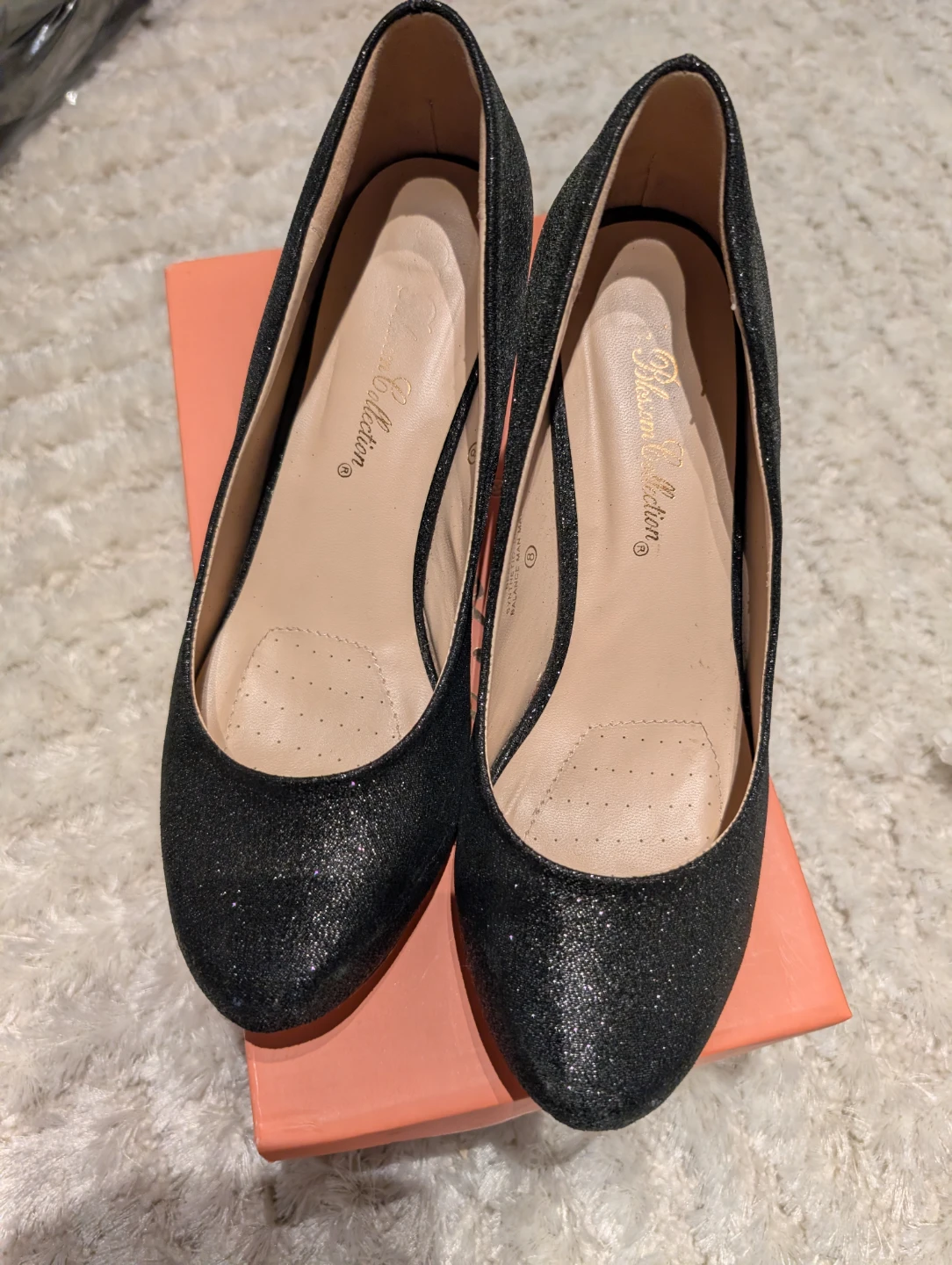 Black Glitter Heels