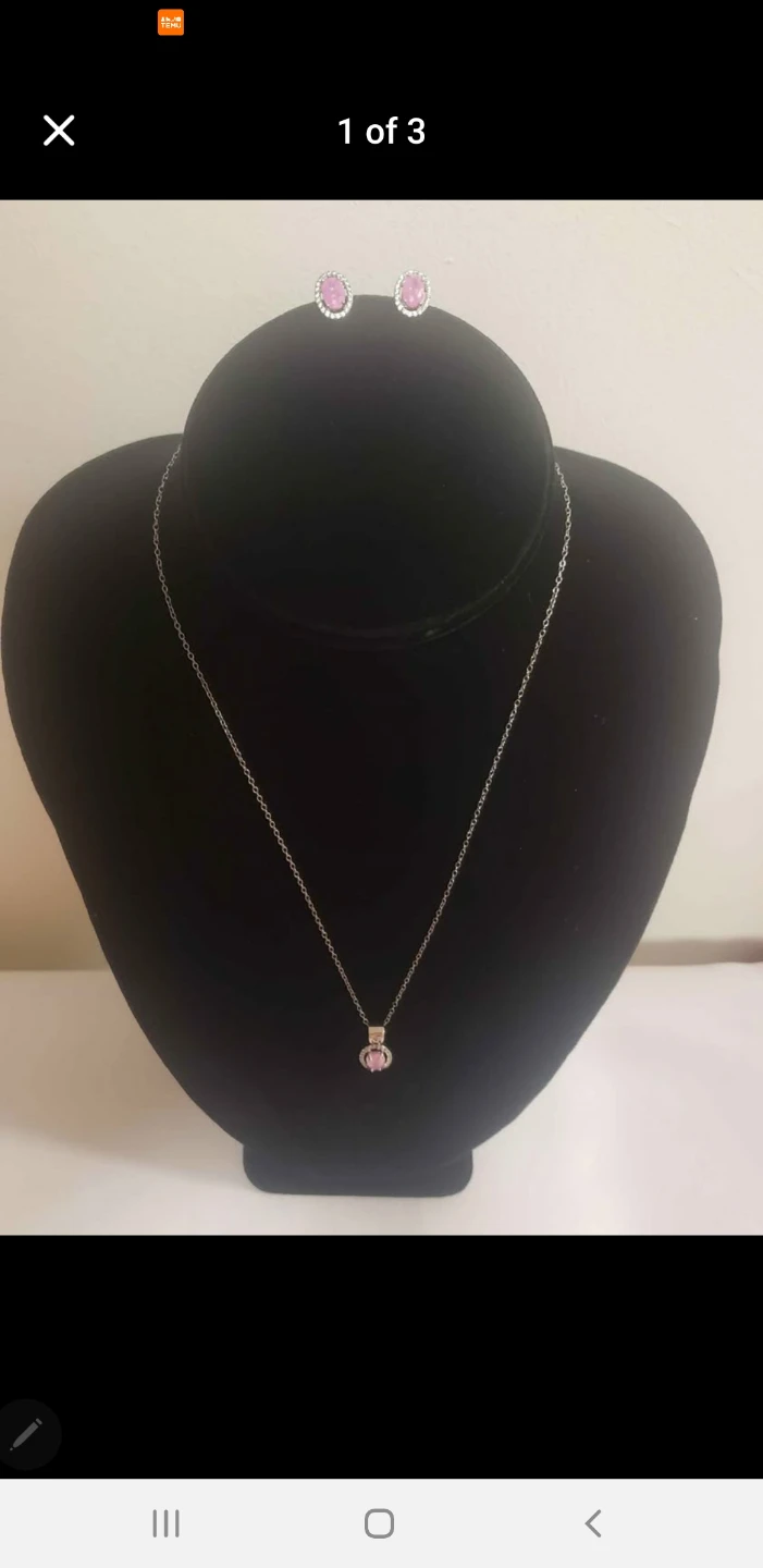 Like New 925 Real Silver Ladies Necklace With Earings Set