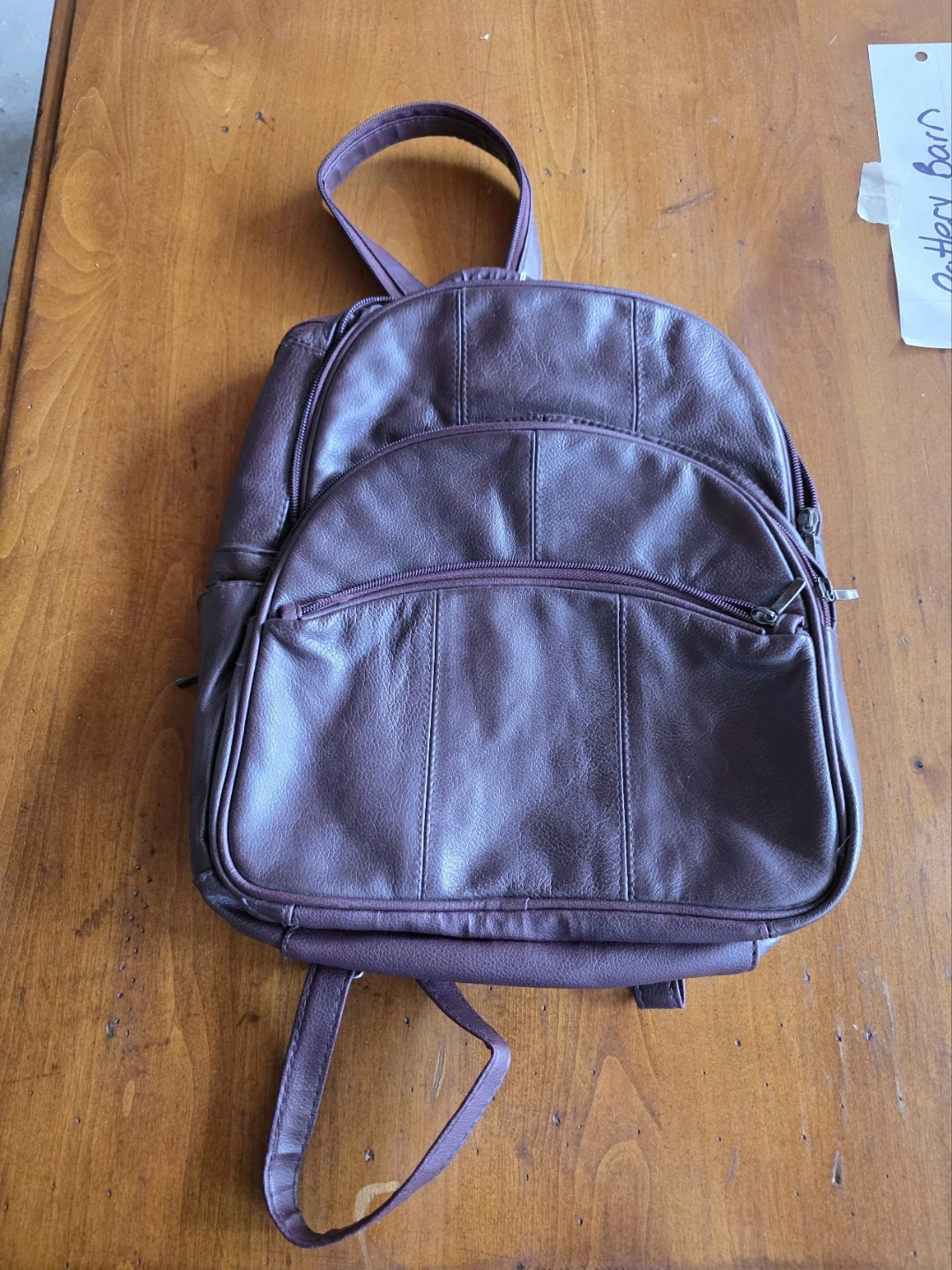 Purple Leather Backpack