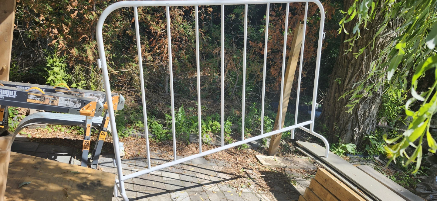 White Metal Crowd Control Barrier  140Hx190cmL