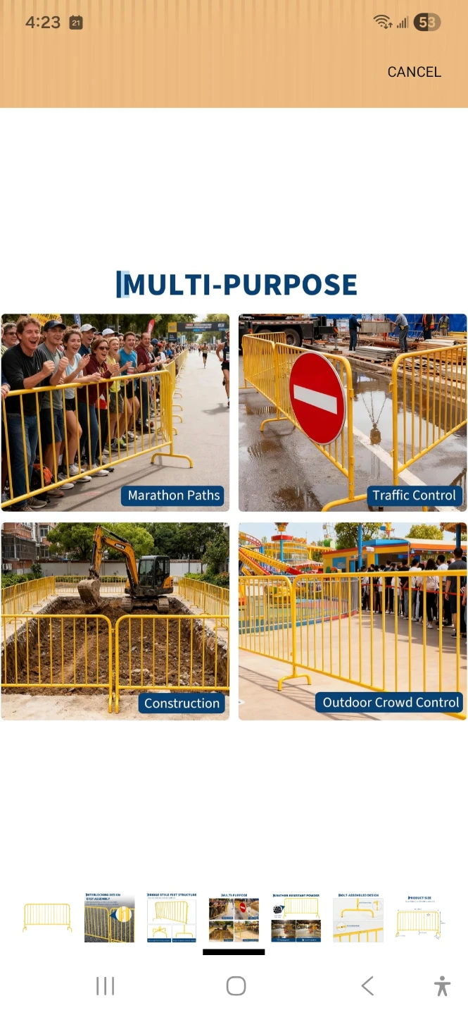 White Metal Crowd Control Barrier  140Hx190cmL - photo 4