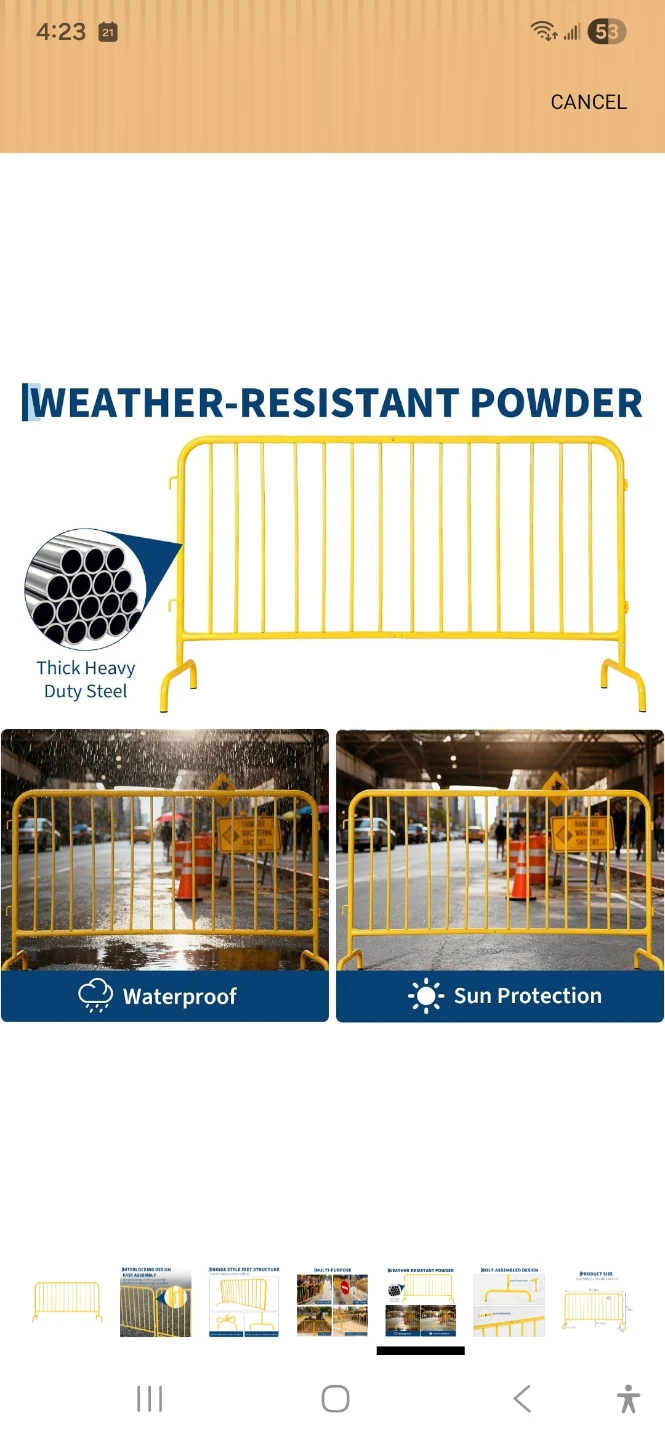 White Metal Crowd Control Barrier  140Hx190cmL - photo 5