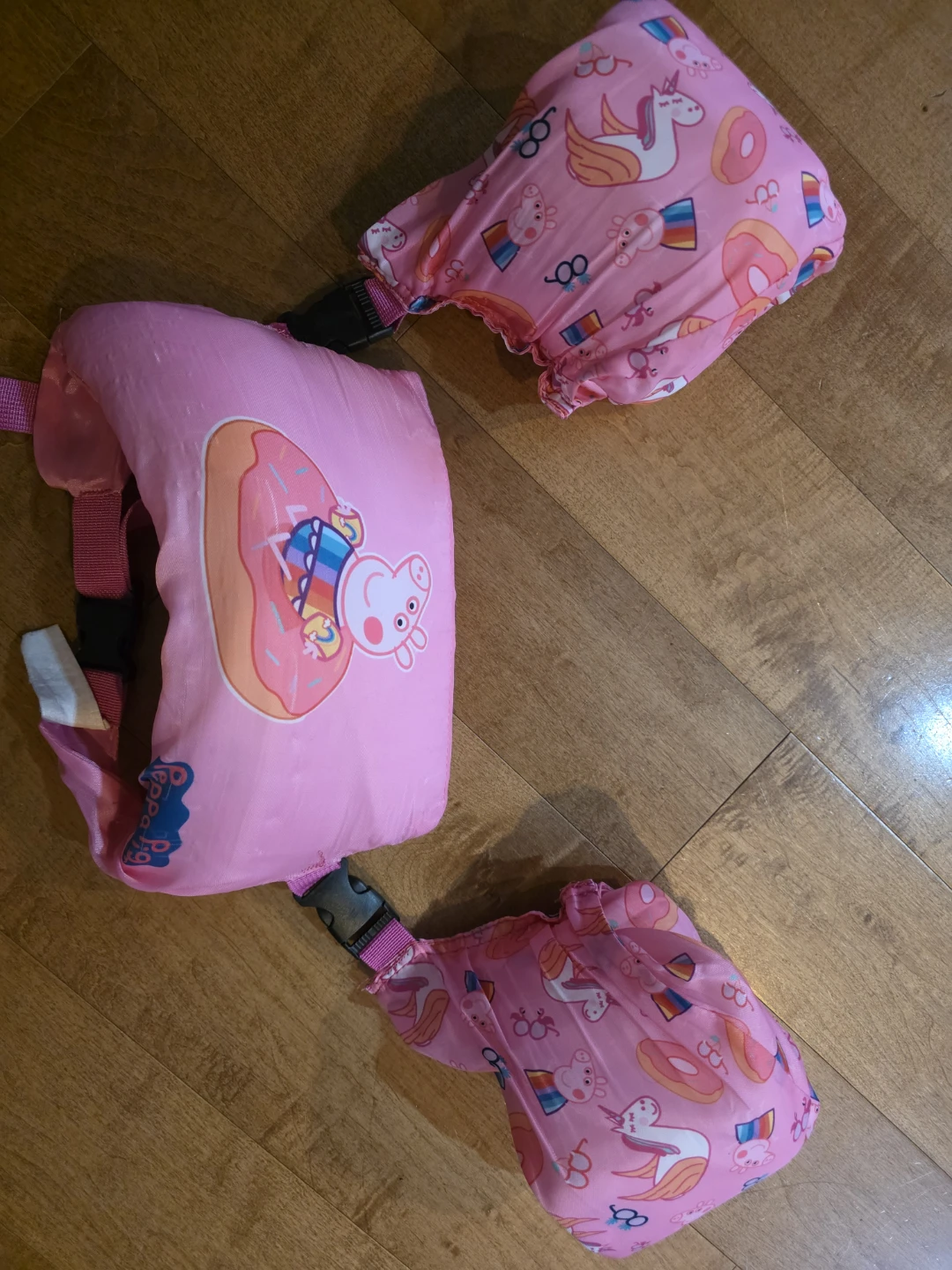 Peppa Pig Kids Swim Vest Armbands Pink Unicorn Donut