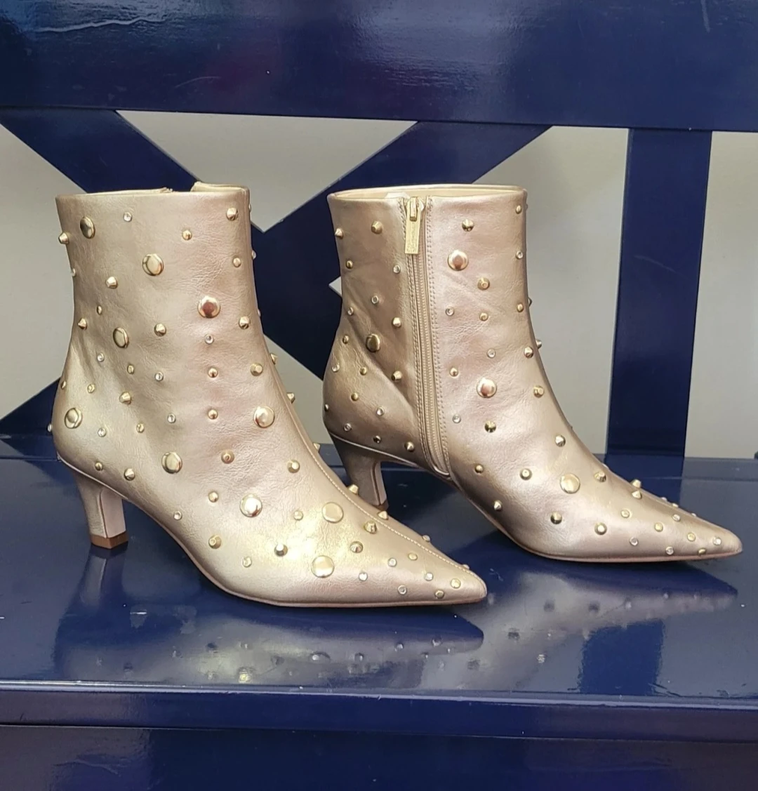 Jessica Simpson Viviana Ankle Boots - Gold, Size 7 - photo 2