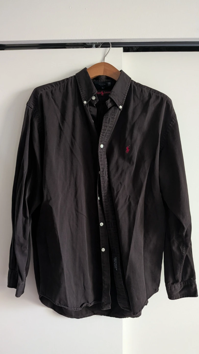 Vintage Ralph Lauren Black Long Sleeve Button-Up